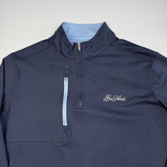Peter Millar Other - Peter Millar Pullover Mens Medium Blue Quarter Zip Long Sleeve Sea Island Golf